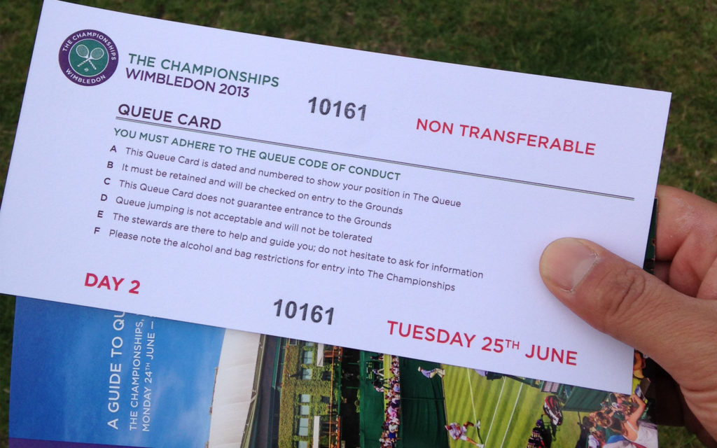 ウインブルドンのチケット整理券
