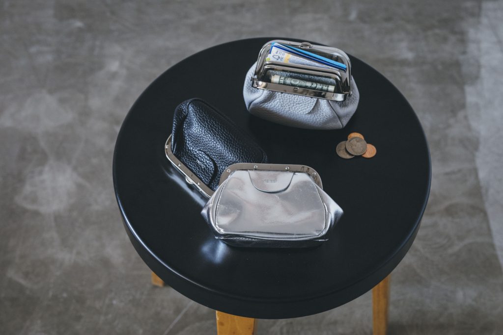 TEMBEA Double Gama Pouch - Black TENBEA がま口 財布 ブラック