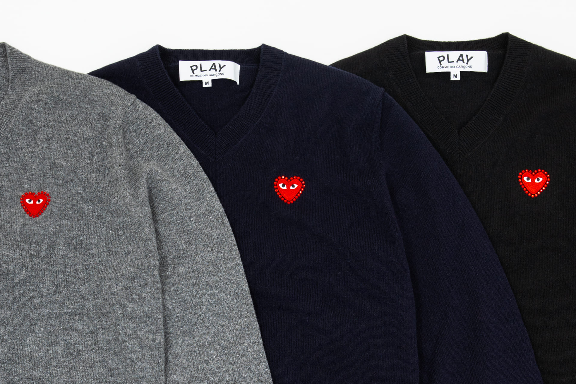 PLAY COMME des GARÇONS プレイ コム デ ギャルソン ラインストーン ニット